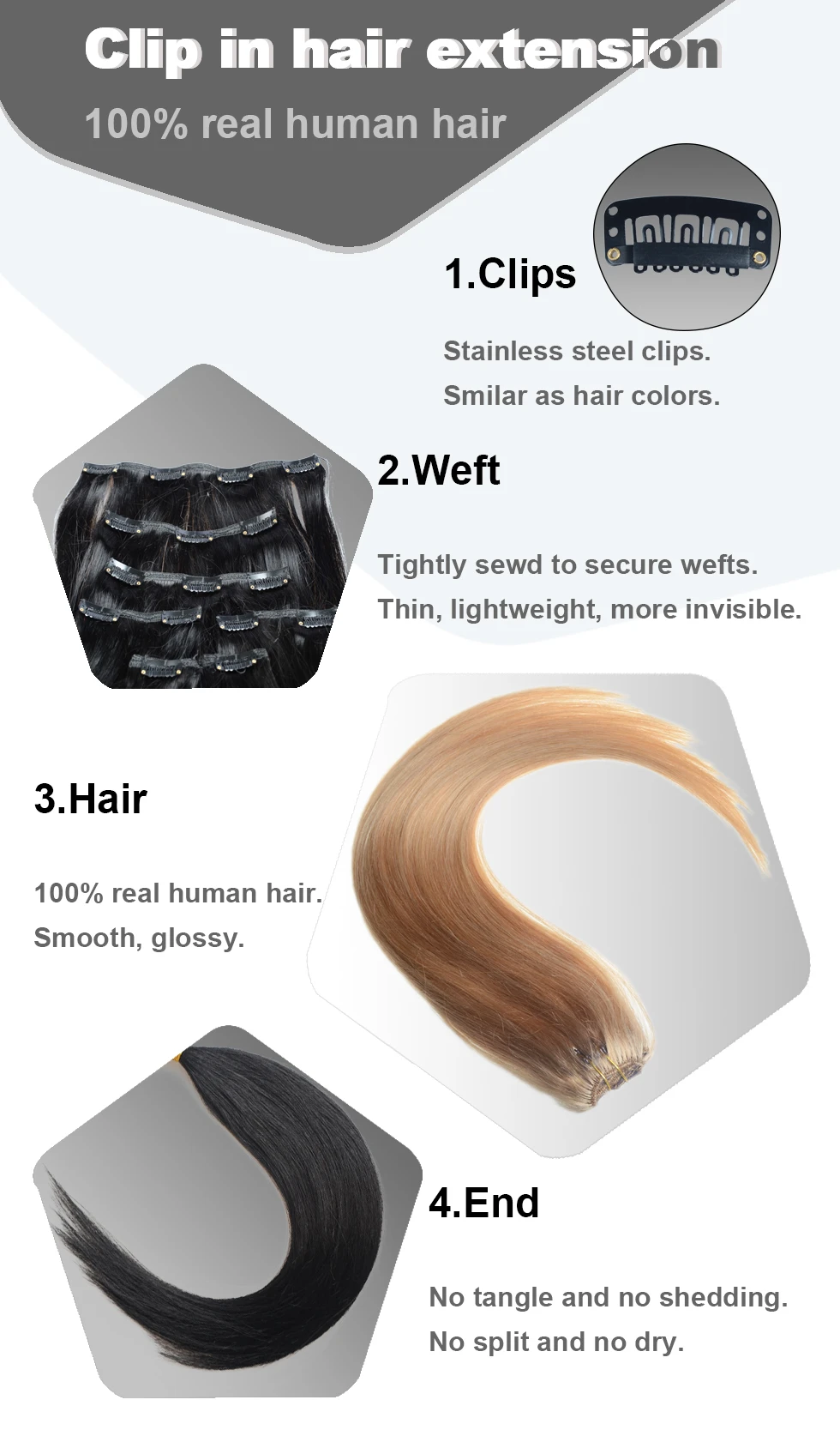 Clip in hair extension Clip in hair extension